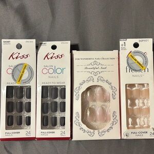 Kiss salon color nails ready to wear 4 sets 24 nails each set